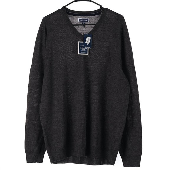 Club Room Other - Club Room Gray Merino Wool Blend V-Neck Men's XL Lightweight Sweater
